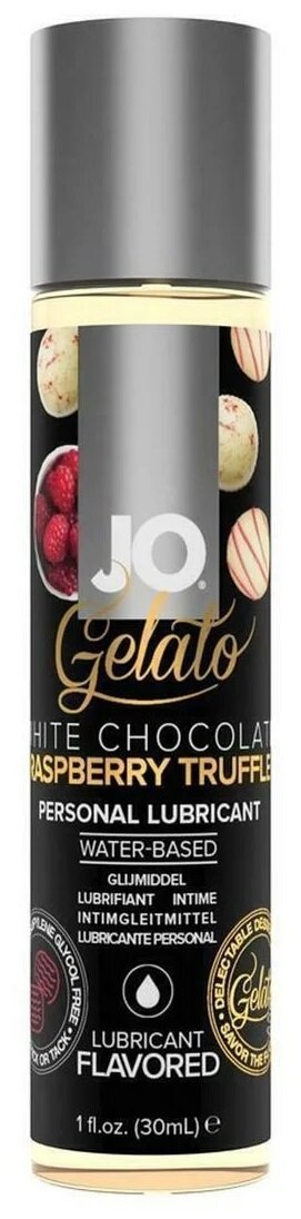 Съедобный лубрикант GelatoWhite Chocolate Raspberry Truffle Трюфели из белого шоколада с малиной 30 мл