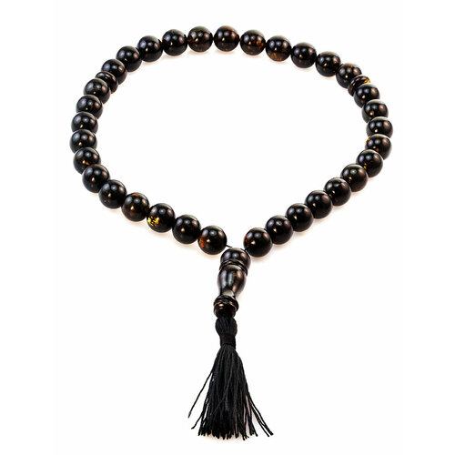 фото Браслет-нить, янтарь, 10 шт., размер 36 см, размер one size, диаметр 10 см, черный amberhandmade