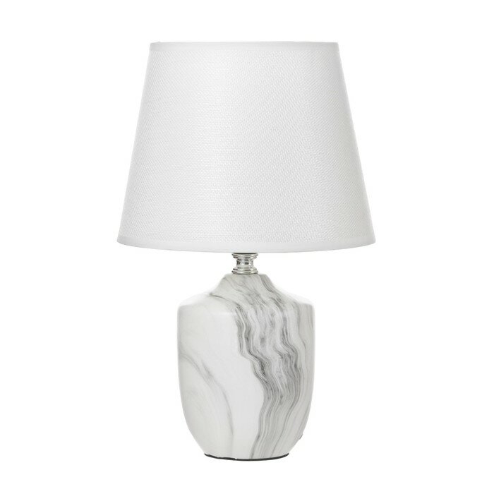 Настольная лампа "Таш" E14 40Вт белый-серый 20х20х32 см. 9884122