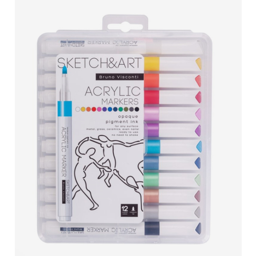Набор акриловых маркеров Sketch&Art, 22-0126, 12 цветов