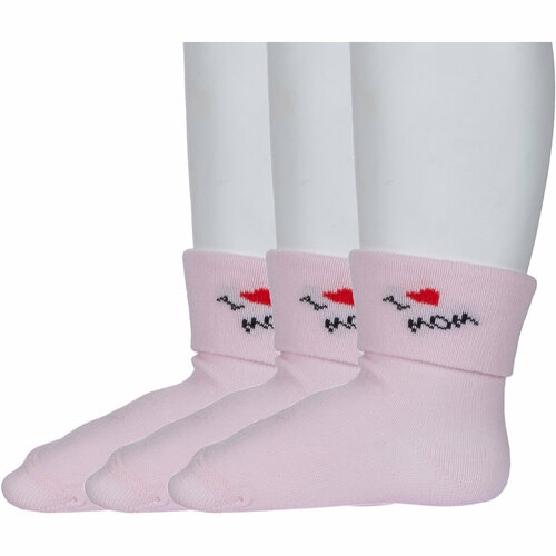 фото Носки rusocks 3 пары, размер 12-14, розовый