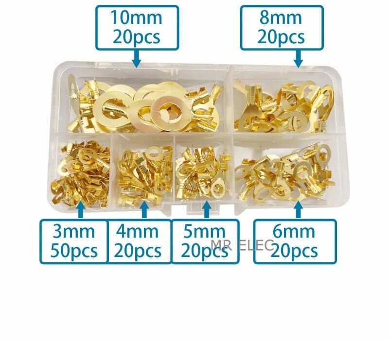 фото Набор неизолированных клемм "Кольцо" под болт М3/М4/М5/М6/М8/М10