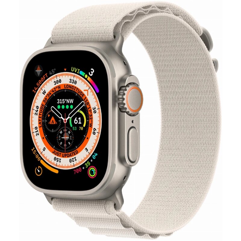 Умные часы Apple Watch Ultra Titanium Case, титановый/звездный, M, Alpine Loop