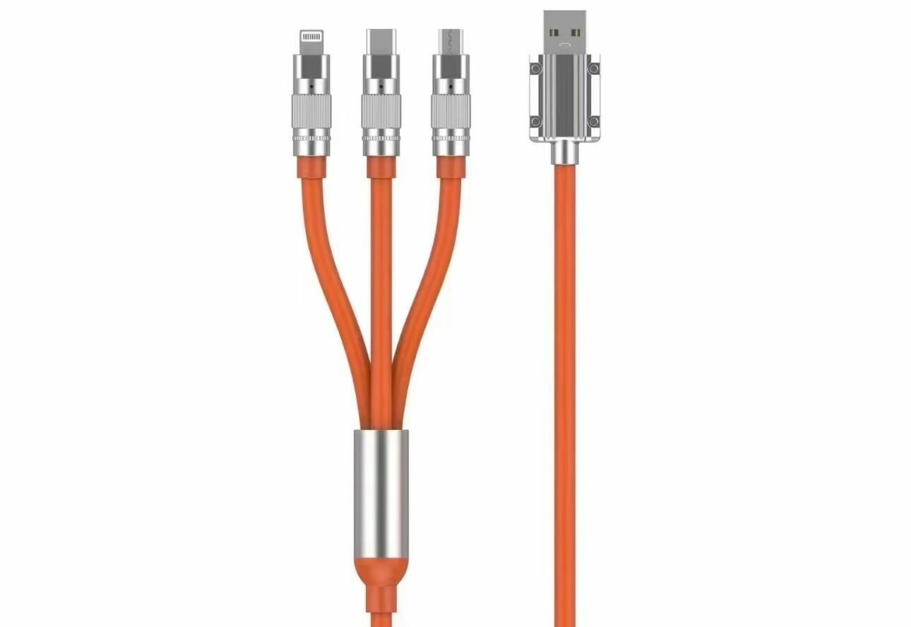 Кабель(провод) USB, 3 в 1 для быстрой зарядки смартфонов, наушников, часов, электронных игрушек и планшетов — фото 6