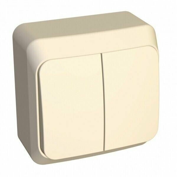 фото Выключатель 2-кл. скр. уст. 10А/250В подсветка слон. кость этюд