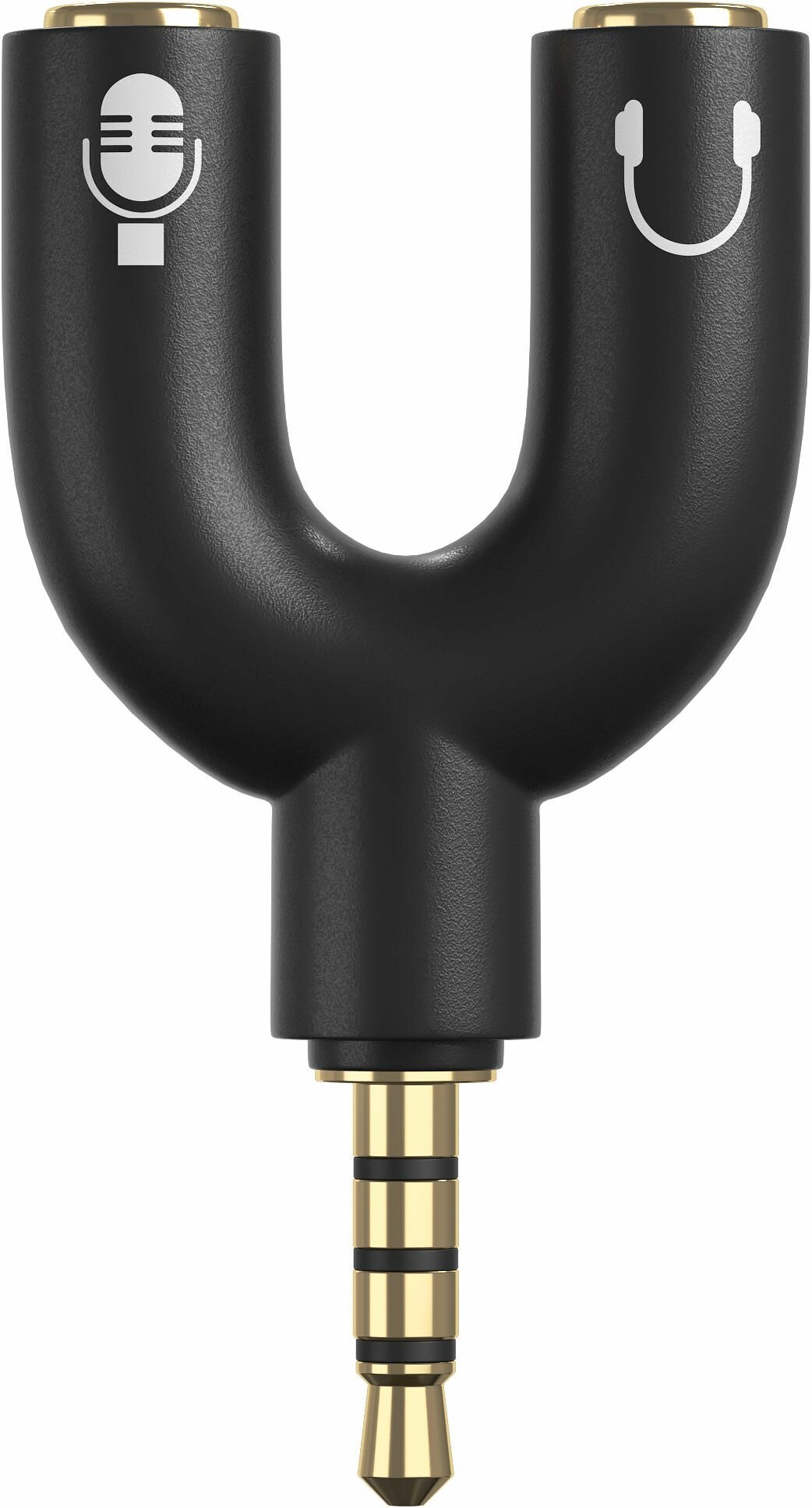 Аудио переходник разветвитель адаптер AUX сплиттер GSMIN Taurus на микрофон и наушники Mini Jack джек 3.5 мм для смартфона ноутбука (Черный)