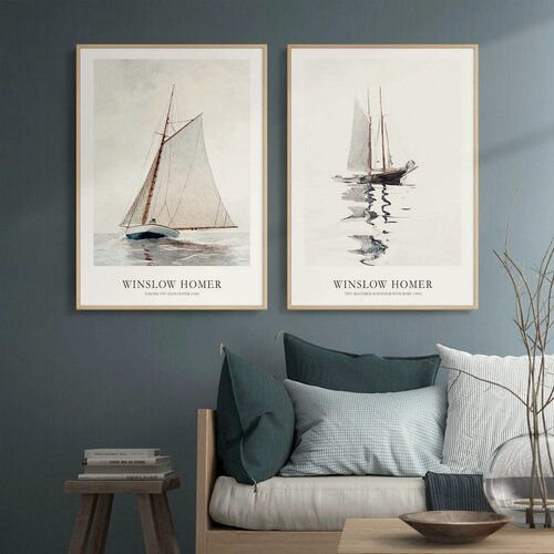Изображение товара Постер 2 шт 60х90 без рамки "Паруса репродукция" набор картин для интерьера