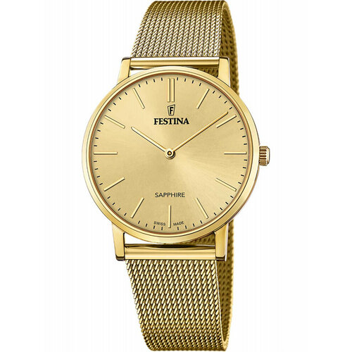 Наручные часы FESTINA Swiss Made, желтый, золотой наручные часы festina swiss made золотой черный