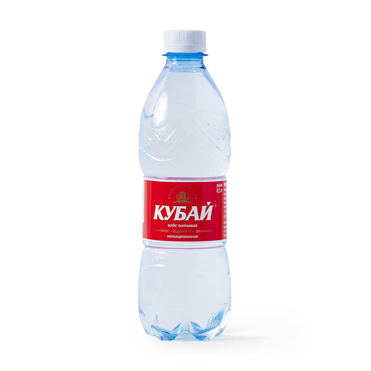 Вода питьевая "Кубай", негазированная, в прозрачной пластиковой бутылке, 0.5 л