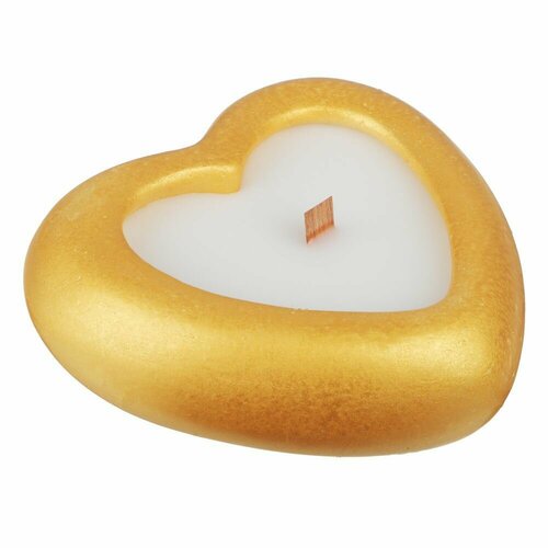 Свеча парафиновая в подсвечнике сердечко золото 56x173x16 см 699₽