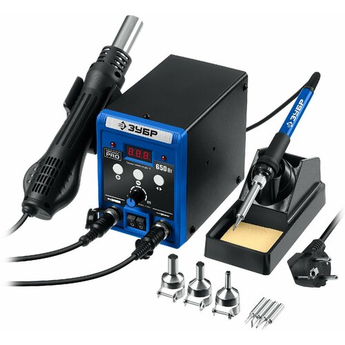ЗУБР ПСР-650 2-в-1 ремонтная паяльная станция 100-480С 650 Вт 55427 854400₽
