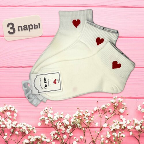 фото Носки turkan, 3 пары, размер 36-41, белый