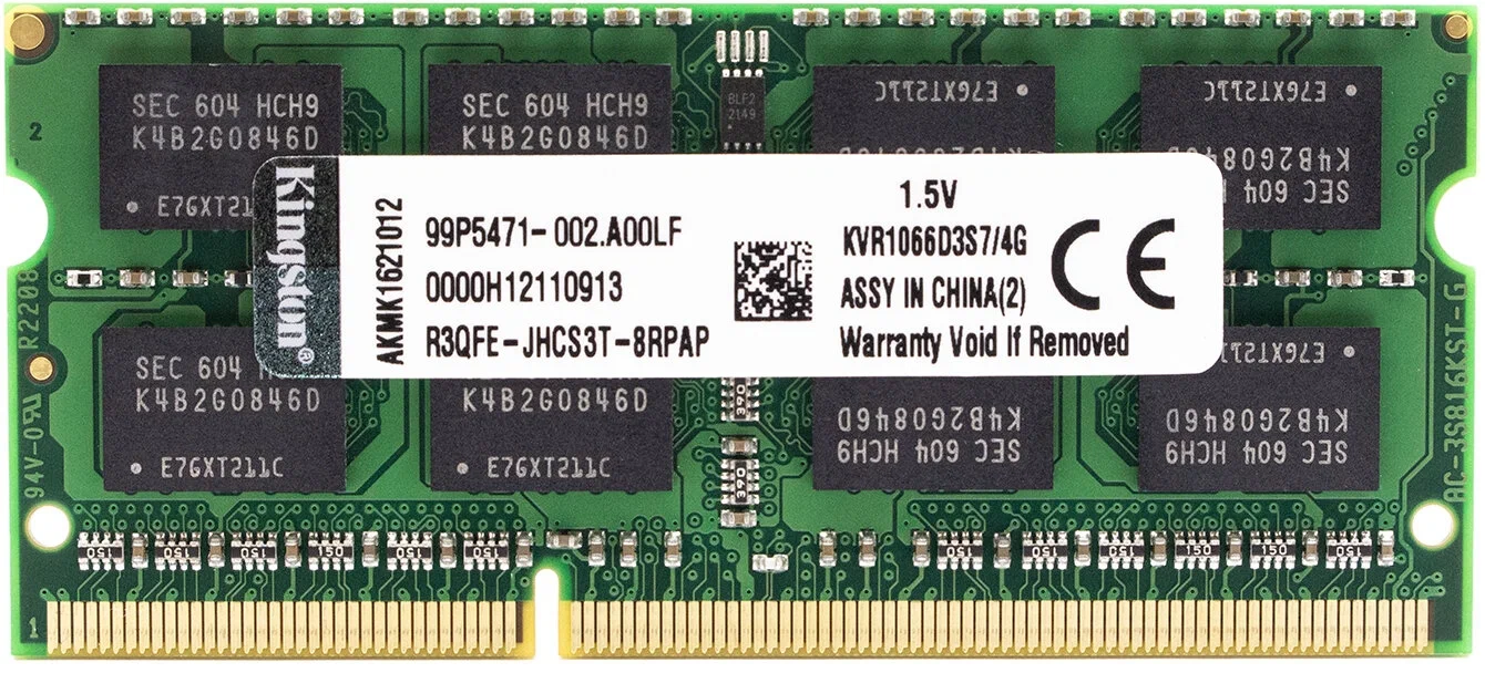 Оперативная память Kingston 4 ГБ DDR3 1066 МГц SO-DIMM CL7 KVR1066D3S7/4G
