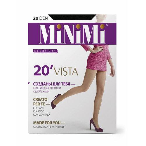 Колготки MiNiMi Vista, 20 den, размер 4, черный колготки minimi 20 den с шортиками бежевый