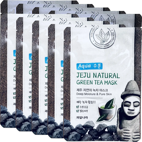 Маска для лица тканевая успокаивающая Welcos Jeju Nature's Green Tea Mask, 20 мл *10 шт