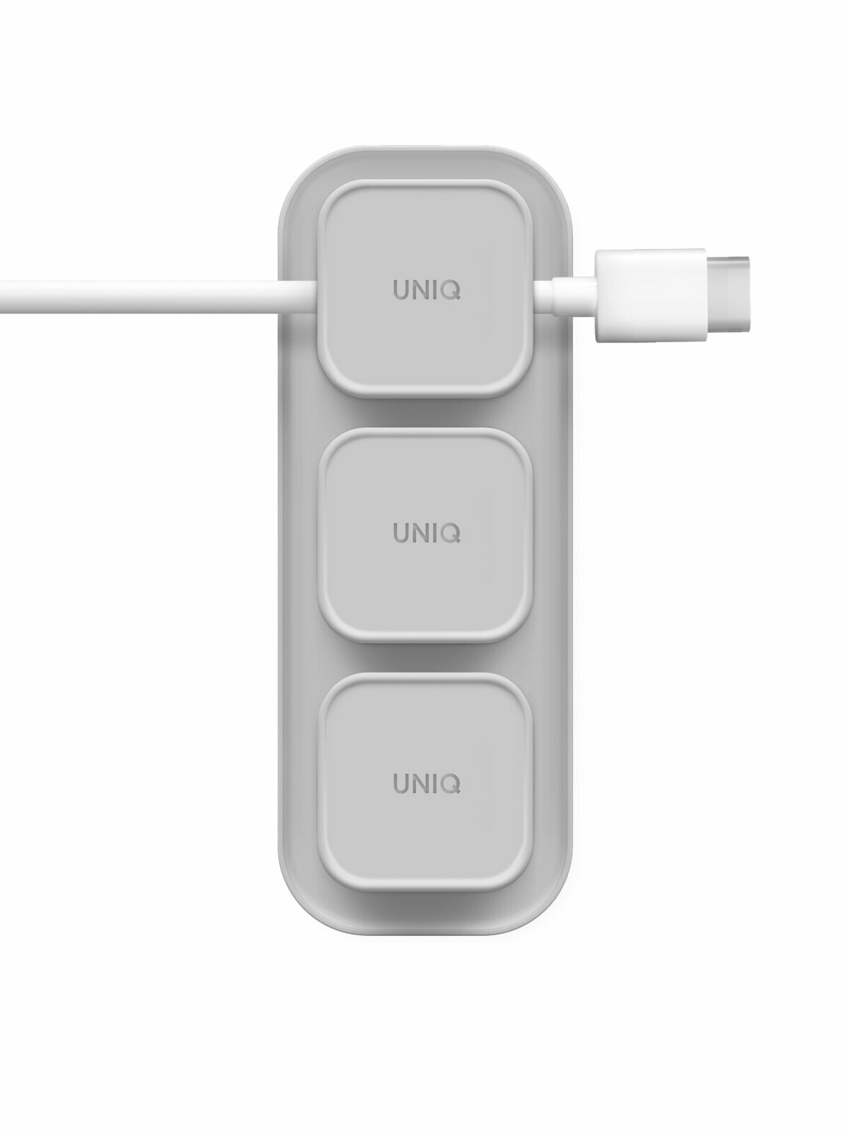 Uniq органайзер для проводов POD Magnetic organizers (3 buttons + Base) Light grey