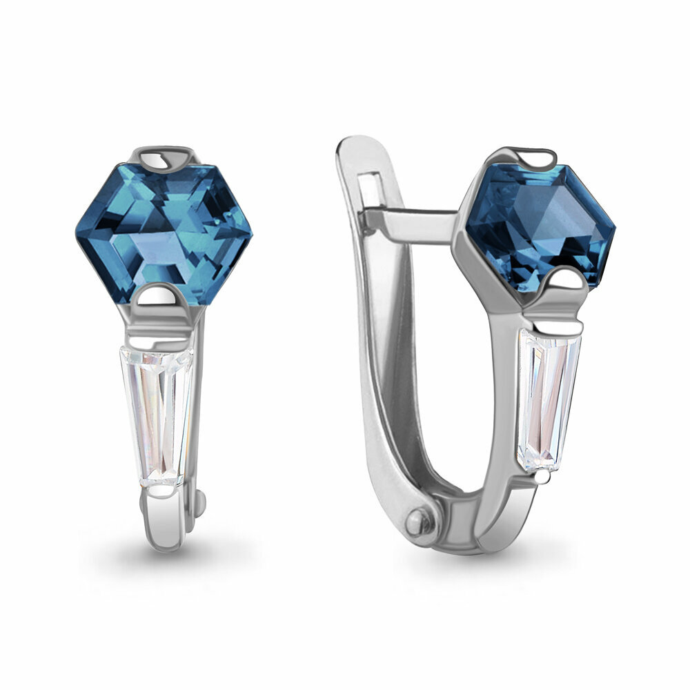 Серьги Diamant online, серебро, 925 проба, топаз, фианит