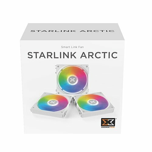 Вентиляторы для корпуса Xigmatek Starlink Arctic PCS Black Easy Clip On & Smart Link Fan 2PCS ARGB & PWM Cable, Mini ARGB Controller EN41310