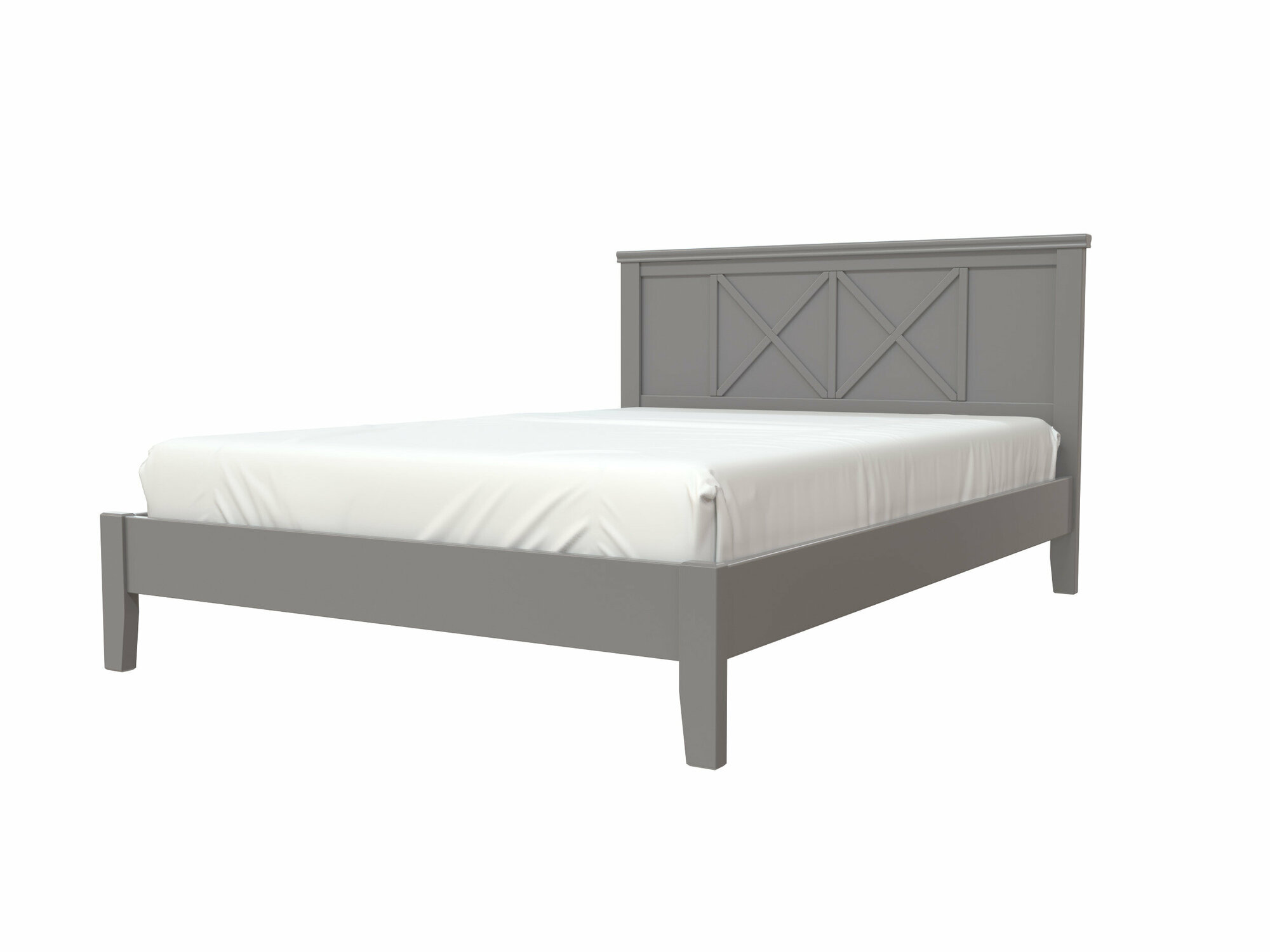 Двуспальная деревянная кровать Грация-2 (160х200), цвет антрацит (Браво мебель).