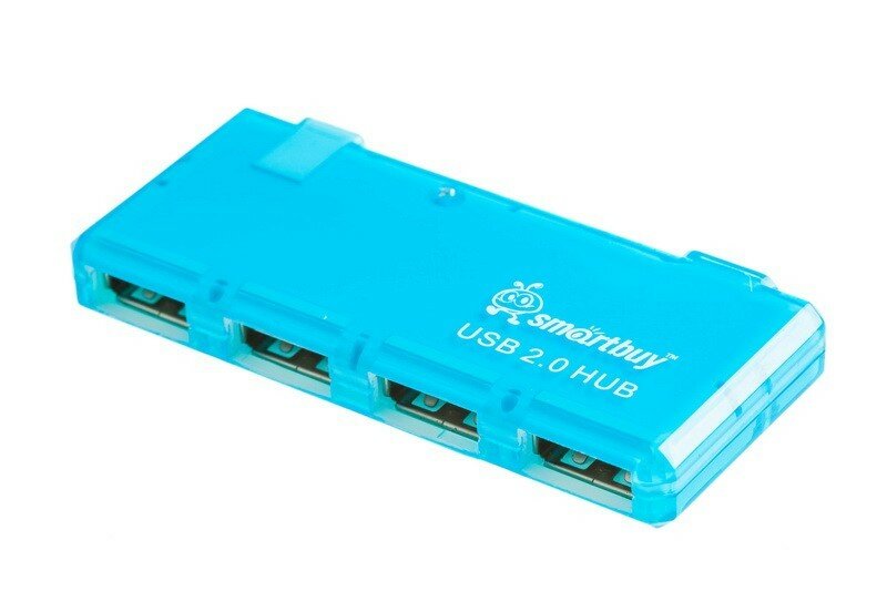 USB 2.0 Хаб Smartbuy 6110, 4 порта, голубой (SBHA-6110-B) — фото 12