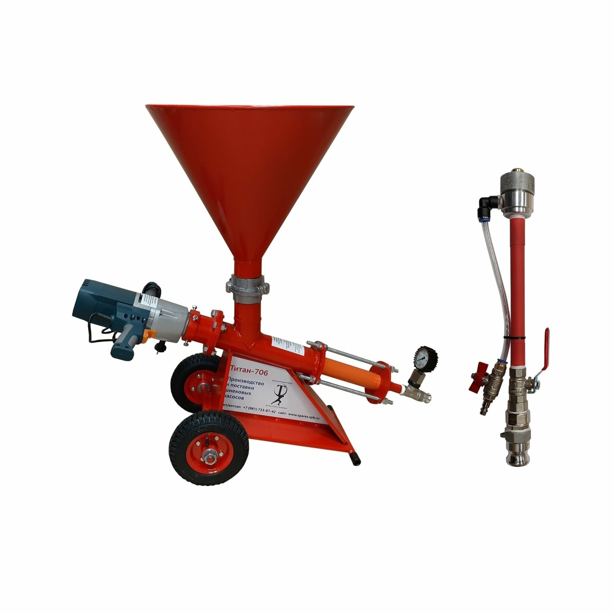 фото Инъекционный шнековый торкрет насос Титан-7.0.6. ТБ для цемента, стальной бункер (оплата онлайн на сайте ЯндексМаркет)