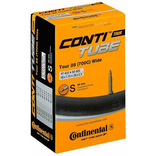 Камера Continental 28/29 Tour wide S42, presta 28x1,75/2,5 камера continental 29 mtb wide plus presta 42mm 28 29 x 2 6 2 8