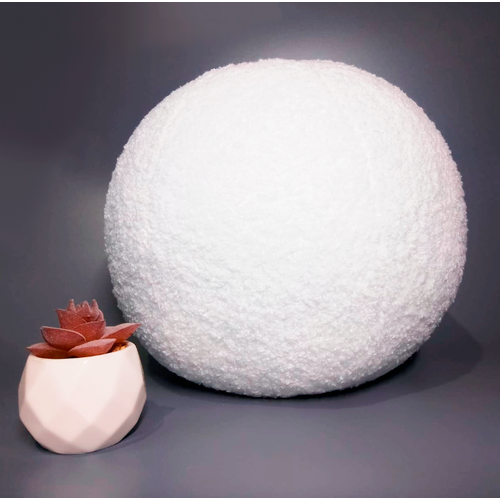 Подушка шар декоративная круглая, обхват 84 см, белая