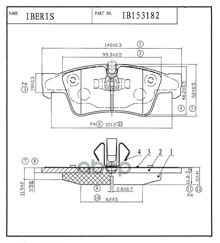 Колодки Тормозные Зад К-Т Mercedes Cl (216) 06-, Gl (164) 06-, Glk (204) 08-, Ml (164) 05- IBERIS арт. IB153182