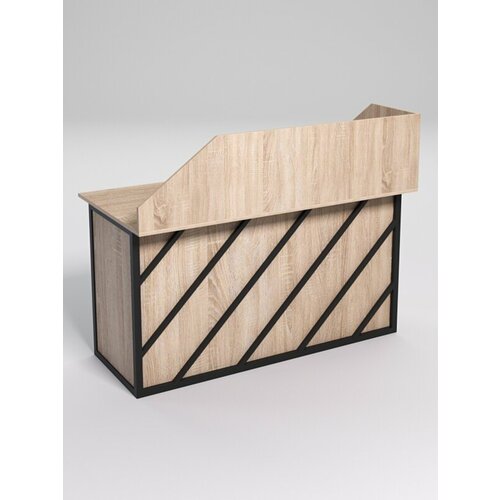 Стол для компьютера СК-33А (Левосторонний) с экраном "стронг" в стиле лофт декор №2, Дуб Сонома 140 x 70 x 110 см