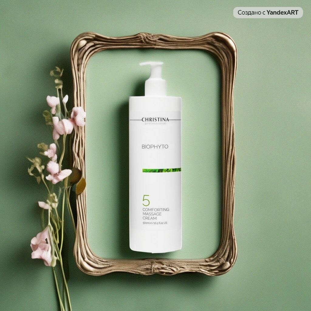 Christina Bio Phyto Comforting Massage Cream Успокаивающий массажный крем (шаг 5) для лица, шеи и декольте, 500 мл