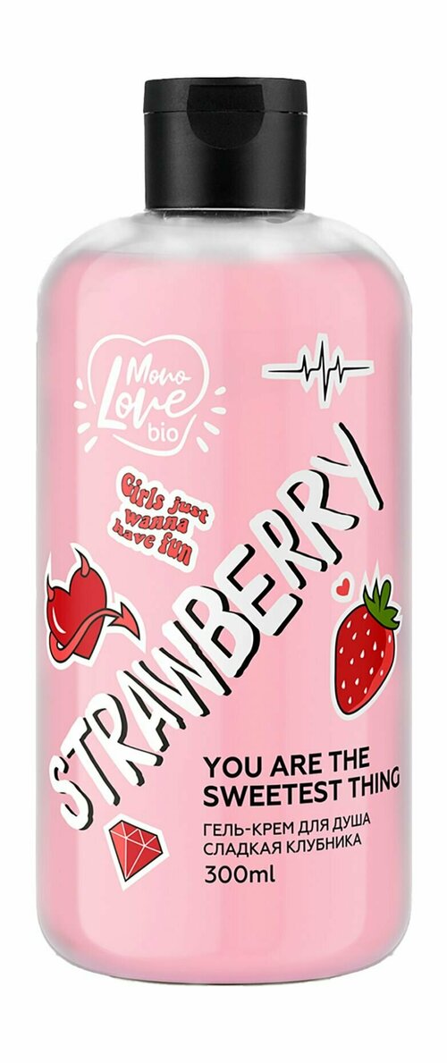 Крем-гель для душа с экстрактом клубники / MonoLove Bio Strawberry Shower Cream-Gel