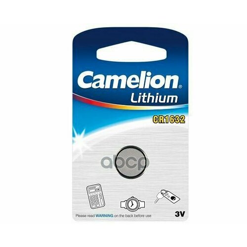 Батарейка Литиевая Camelion Cr1632 Bp1 3V Cr1632-Bp1 Camelion арт. CR1632-BP1 батарейка литиевая camelion lithium таблетка 3v упаковка 1 шт cr2450 bp1