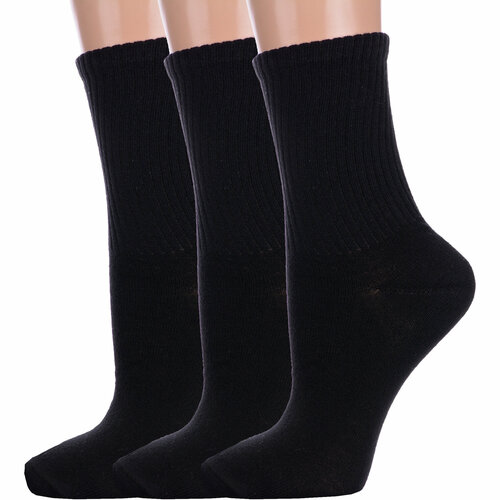 Носки Альтаир 3 пары, размер 22-24, черный носки альтаир 3 пары размер 22 фиолетовый черный