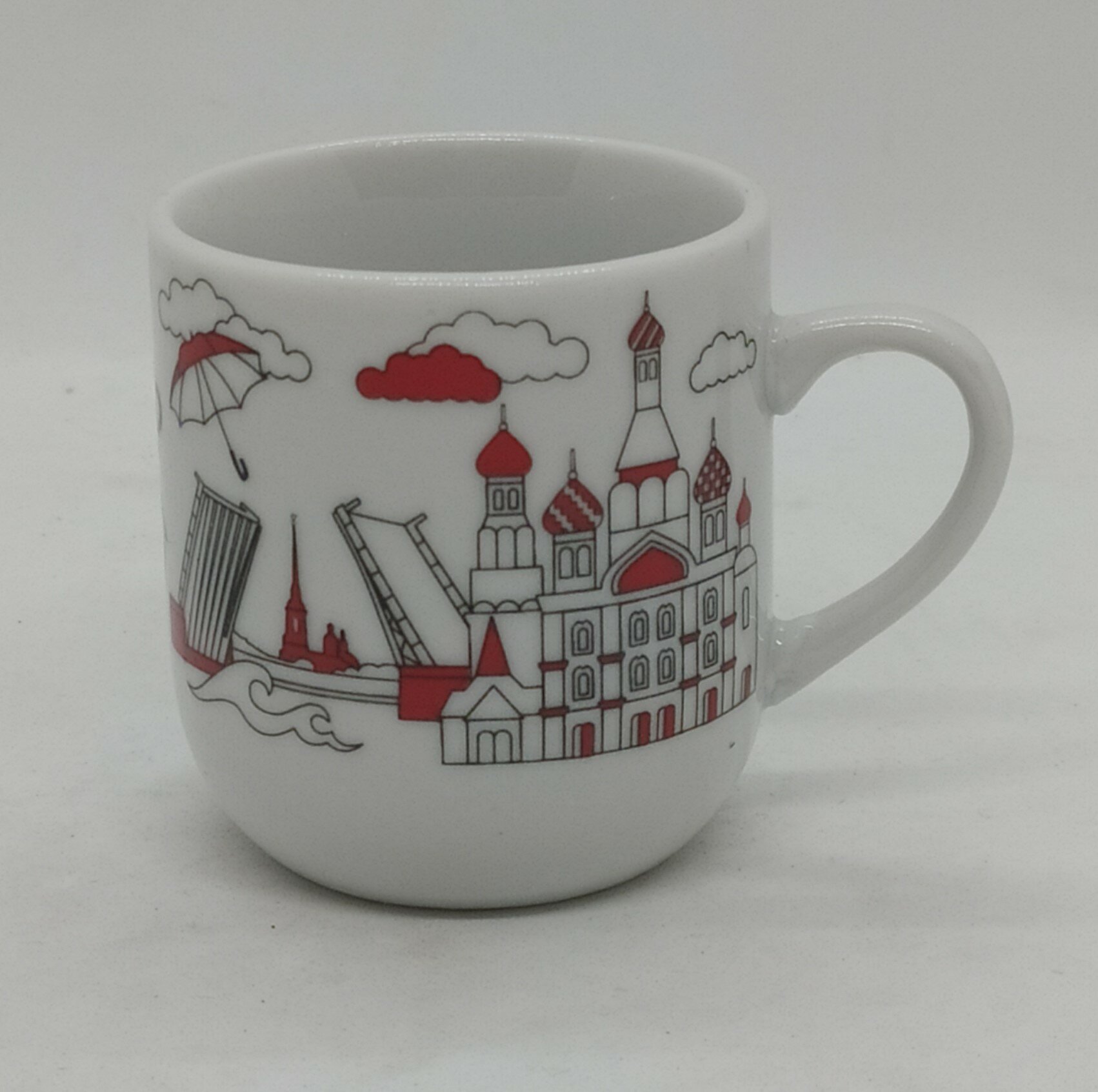 Подставка для зубочисток "Кружечка Санкт-Петербург 5 см, красная"