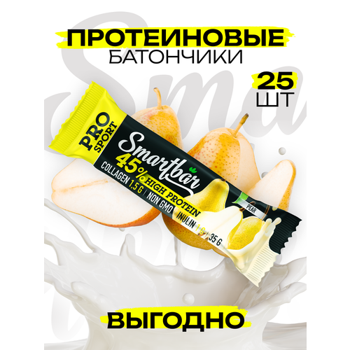 фото Протеиновый батончик smartbar protein pro 45% "грушевый" 35г (25шт)