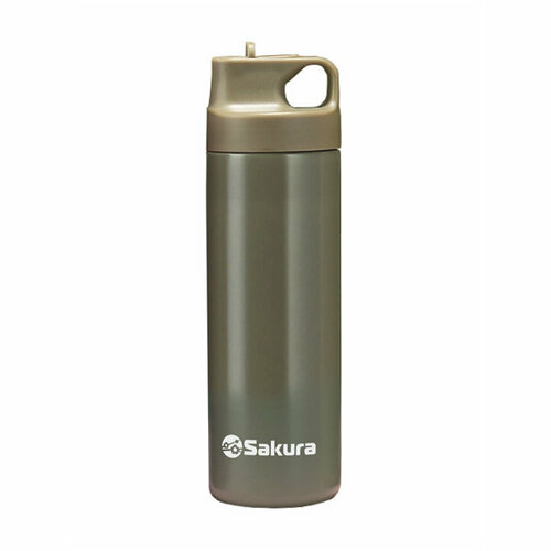Термокружка Sakura TM-07-500GR с трубкой Оливковый 05л 886₽