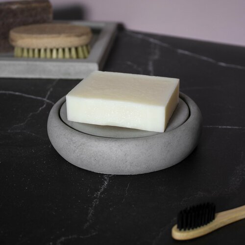 Мыльница для ванной, мыльница из бетона, 13х3, бетон, серый