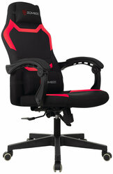 Кресло игровое ZOMBIE MASTER BR (Черная ткань с красными вставками из экокожи)