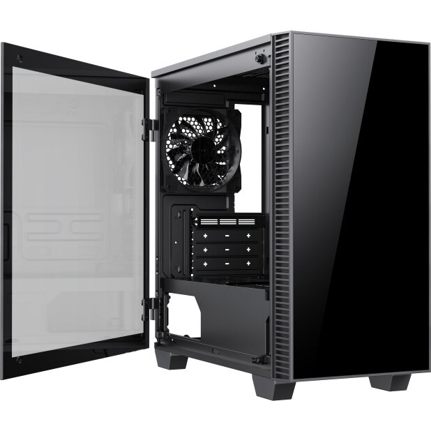 GameMax Компьютерный корпус без блока питания mATX/ Gamemax Mini Abyss mATX case black w/o PSU w/2xUSB30 w/1x12cm ARGB rear fan (FN-12Rainbow-M)