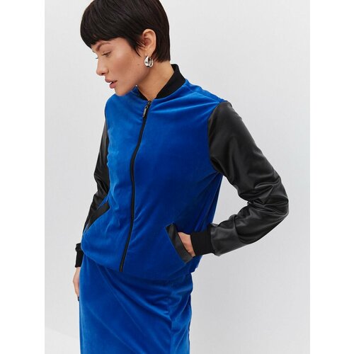 фото Бомбер boriso, размер 42, черный, синий