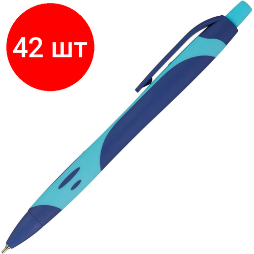 Комплект 42 штук, Ручка шариковая автомат. Attache Selection Sporty гол. к,0.5, син, масл