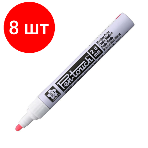 Комплект 8 штук, Маркер лаковый Sakura Pen-Touch 2 мм красный XPFKA319 маркер промышленный sakura pen touch xpfka319 2мм красный алюминий 12шт