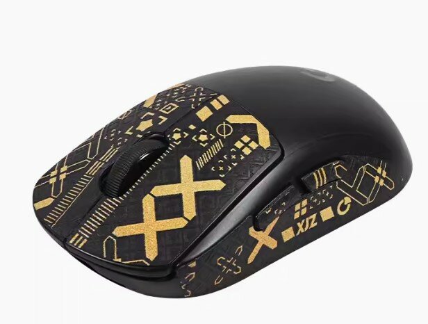 Самоклеящиеся противоскользящие накладки / грипсы для мыши Logitech G102, G304, G Pro X желто-черный