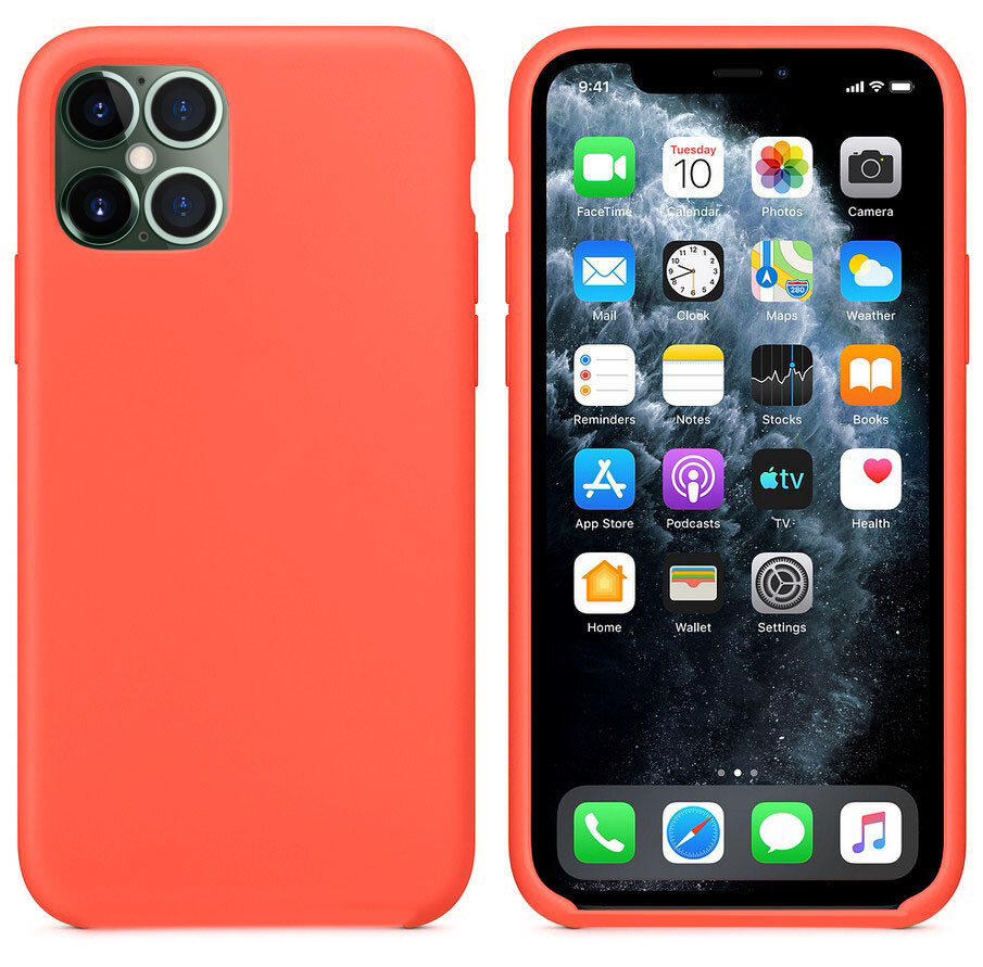 Чехол-накладка для iPhone 12/12 Pro VEGLAS SILICONE CASE NL закрытый оранжевый (13)