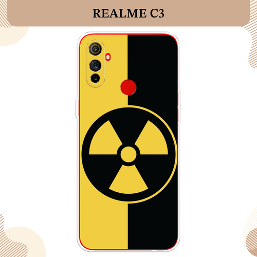 Силиконовый чехол Эмблема черно-желтая на Realme C3 / Реалми C3 силиконовый чехол на realme c3 реалми c3 волк черно белый