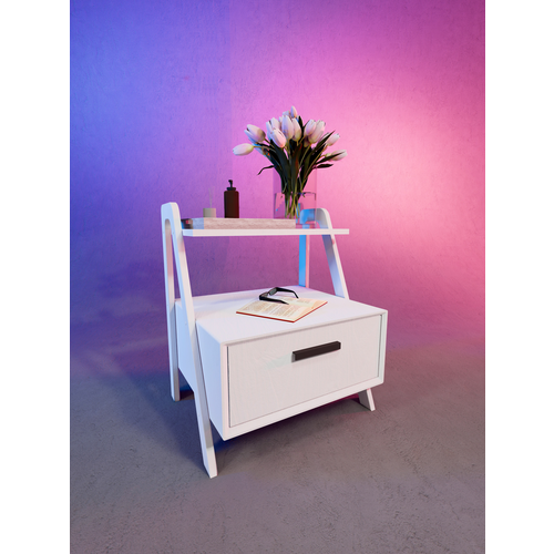 Тумба с ящиком лофт белая