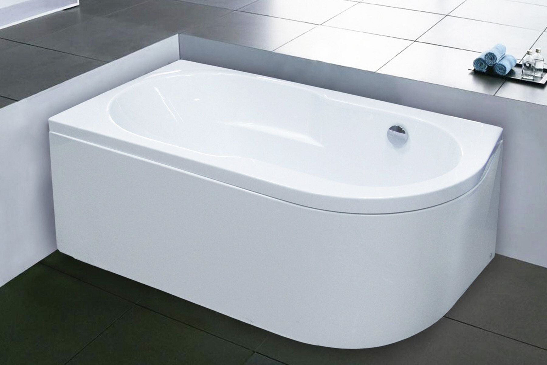 Акриловая ванна Royal Bath AZUR 170X80X60 левосторонняя