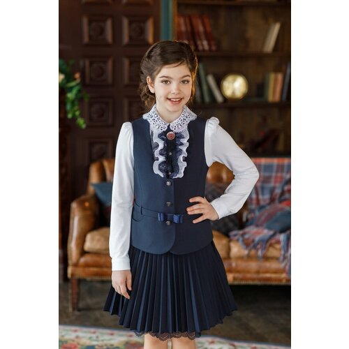 фото Жилет розовый какаду, размер 122/60, синий