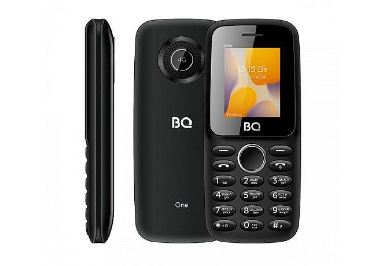 Мобильный телефон BQ 1800L One 4G Черный 2 sim 1.77 ″ цветной 2G, 3G, 4G (LTE) 950 mAh