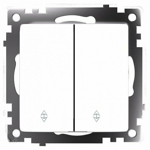 Выключатель проходной двухклавишный без рамки Mebelion Катрин 49166 236₽